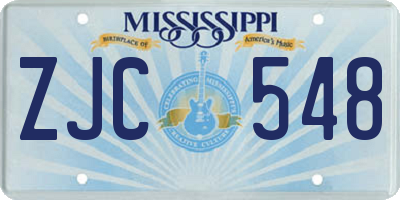 MS license plate ZJC548