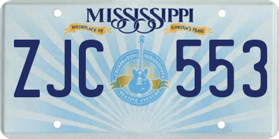 MS license plate ZJC553