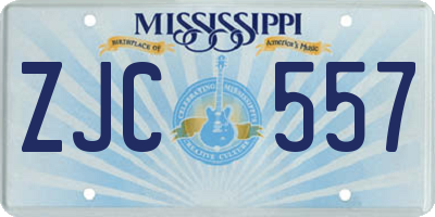 MS license plate ZJC557