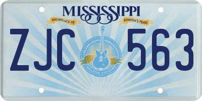 MS license plate ZJC563