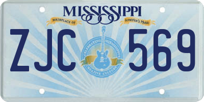 MS license plate ZJC569