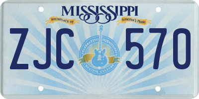 MS license plate ZJC570