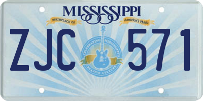 MS license plate ZJC571