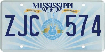 MS license plate ZJC574
