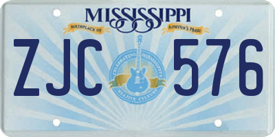 MS license plate ZJC576