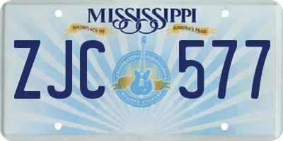 MS license plate ZJC577