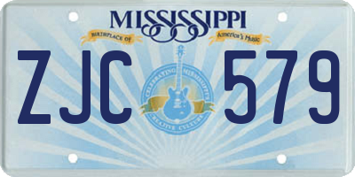 MS license plate ZJC579