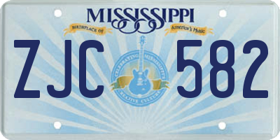 MS license plate ZJC582