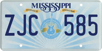MS license plate ZJC585