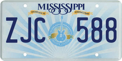 MS license plate ZJC588