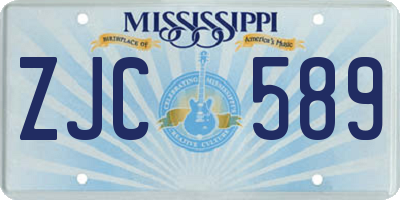 MS license plate ZJC589