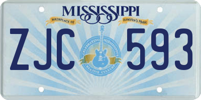 MS license plate ZJC593