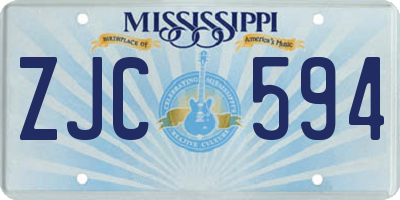MS license plate ZJC594