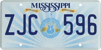 MS license plate ZJC596