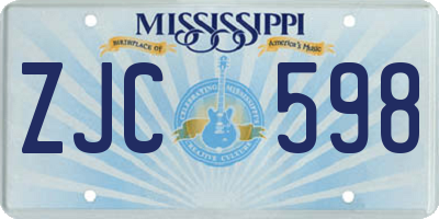 MS license plate ZJC598