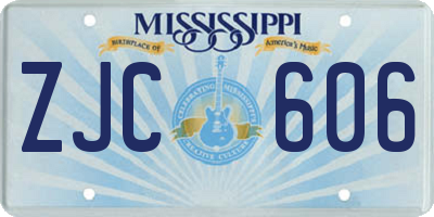 MS license plate ZJC606