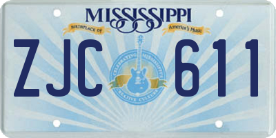 MS license plate ZJC611