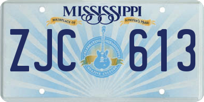MS license plate ZJC613