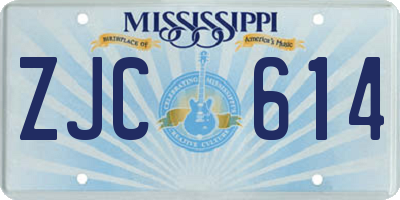 MS license plate ZJC614
