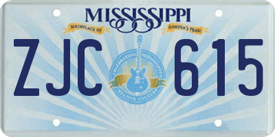 MS license plate ZJC615