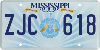 MS license plate ZJC618