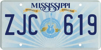 MS license plate ZJC619