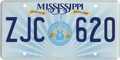 MS license plate ZJC620