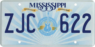 MS license plate ZJC622
