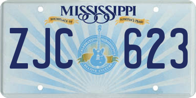 MS license plate ZJC623