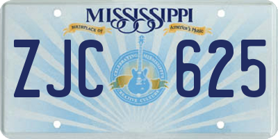 MS license plate ZJC625