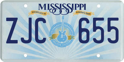 MS license plate ZJC655