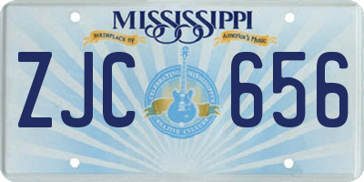 MS license plate ZJC656