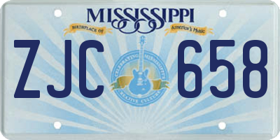 MS license plate ZJC658