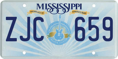 MS license plate ZJC659