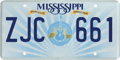 MS license plate ZJC661
