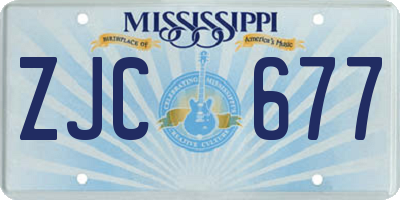 MS license plate ZJC677