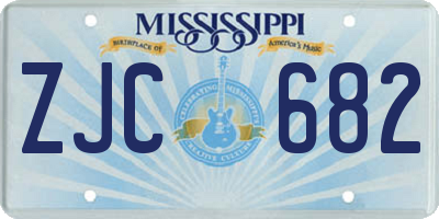 MS license plate ZJC682