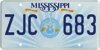 MS license plate ZJC683