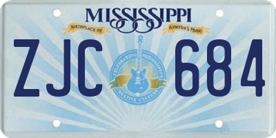 MS license plate ZJC684