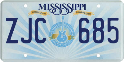 MS license plate ZJC685