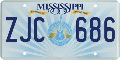MS license plate ZJC686