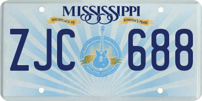 MS license plate ZJC688