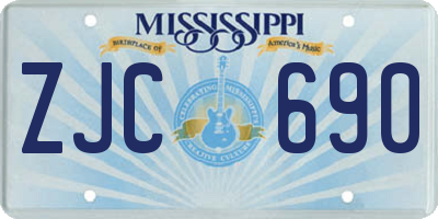MS license plate ZJC690
