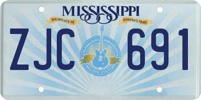 MS license plate ZJC691