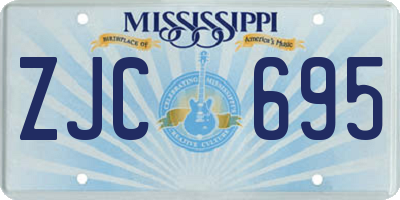 MS license plate ZJC695