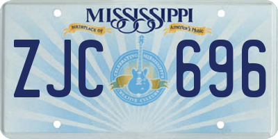 MS license plate ZJC696
