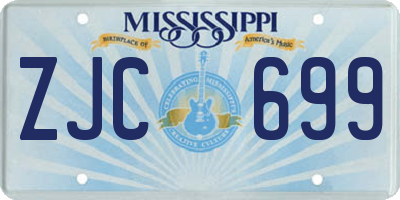 MS license plate ZJC699