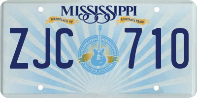 MS license plate ZJC710