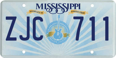 MS license plate ZJC711