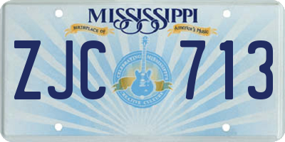 MS license plate ZJC713